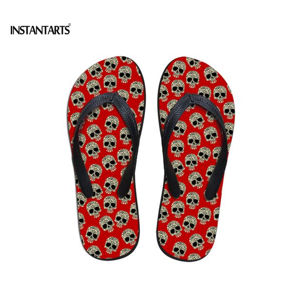 instantarts vintage punk skull print puzzle women flip flops summer beach soft rubber slippers for ladies lightweght flip-flops, Black 
instantarts vintage punk skull print puzzle women flip flops summer beach soft rubber slippers for ladies lightweght flip-flops, Black