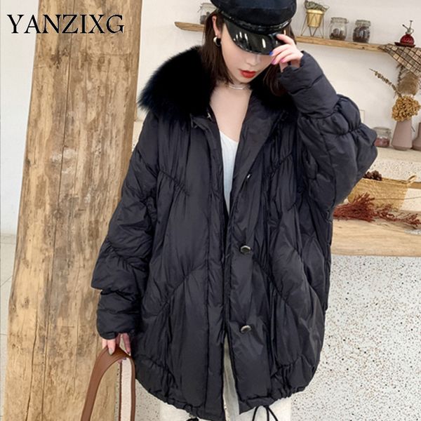2019 autumn and winter new fashion white duck down big fur collar loose beam long sleeve sleeve down jacket female d343, Black
2019 autumn and winter new fashion white duck down big fur collar loose beam long sleeve sleeve down jacket female d343, Black