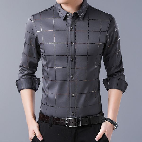 brand casual spring luxury plaid long sleeve slim fit men shirt streetwear social dress shirts mens fashions jersey, White;black
brand casual spring luxury plaid long sleeve slim fit men shirt streetwear social dress shirts mens fashions jersey, White;black