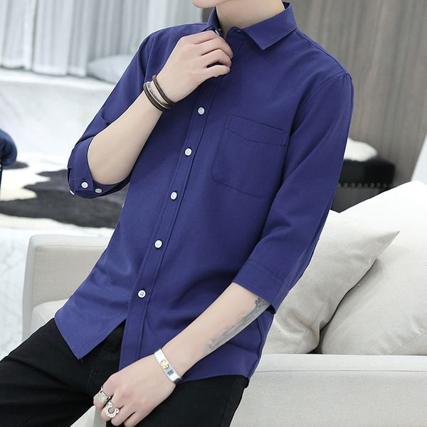ropa de hombre 2020 summer new men's body-fitting casual seven-point sleeve shirt youth solid color no-iron oxford shirt, White;black
ropa de hombre 2020 summer new men's body-fitting casual seven-point sleeve shirt youth solid color no-iron oxford shirt, White;black