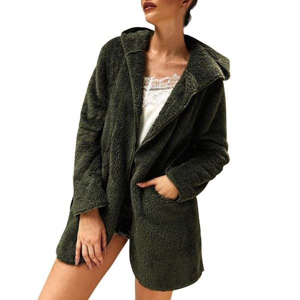 womens winter fleece long sleeves hooded keep warm coat casual solid outwear with pocket for ladies streetwear clothes 2019, Black
womens winter fleece long sleeves hooded keep warm coat casual solid outwear with pocket for ladies streetwear clothes 2019, Black