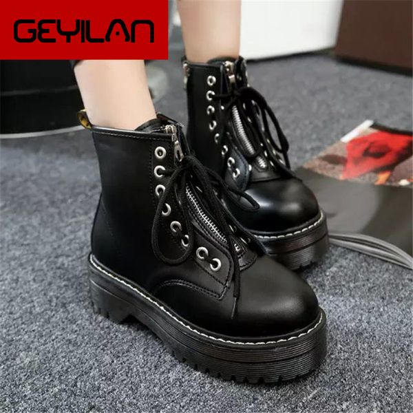 fashion zipper flat shoes woman high heel platform pu leather boots lace up women shoes ankle boots girls sy-39, Black
fashion zipper flat shoes woman high heel platform pu leather boots lace up women shoes ankle boots girls sy-39, Black