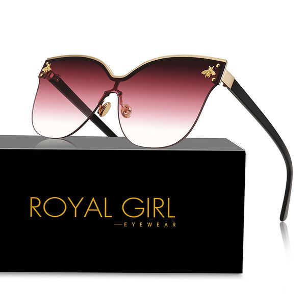 royal girl oversize rimless sunglasses women 2020 fashion cat eye bee sun glasses female retro brand designer oculos uv400 ss735 t200106, White;black
royal girl oversize rimless sunglasses women 2020 fashion cat eye bee sun glasses female retro brand designer oculos uv400 ss735 t200106, White;black