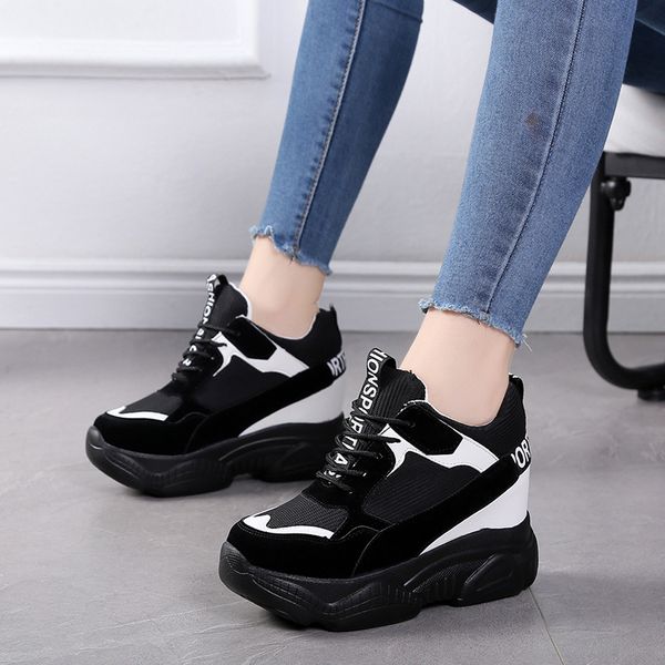 women sneakers fashion women height increasing breathable lace-up sneakers platform shoes woman casual shoes female chaussure, Black;white
women sneakers fashion women height increasing breathable lace-up sneakers platform shoes woman casual shoes female chaussure, Black;white