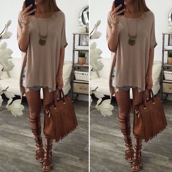 fashion women 2018 summer short sleeve shirt casual shirt loose cotton t shirt, White
fashion women 2018 summer short sleeve shirt casual shirt loose cotton t shirt, White
