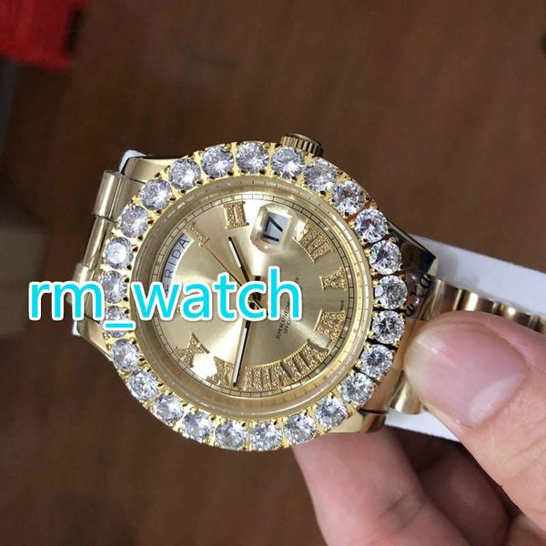 43mm prong set diamond men's watch gold stainless steel automatic mechanical big diamonds men watch ing, Slivery;brown
43mm prong set diamond men's watch gold stainless steel automatic mechanical big diamonds men watch ing, Slivery;brown