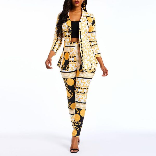 two piece set women's ankle length geometric chain long sleeve shirts and pencil pants 2019 autumn office lady causal suits, White
two piece set women's ankle length geometric chain long sleeve shirts and pencil pants 2019 autumn office lady causal suits, White