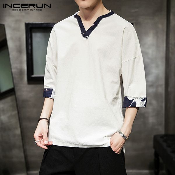incerun summer shirt men print patchwork retro half sleeve cotton v neck casual camisas hombre streetwear vintage shirts 2020, White;black
incerun summer shirt men print patchwork retro half sleeve cotton v neck casual camisas hombre streetwear vintage shirts 2020, White;black