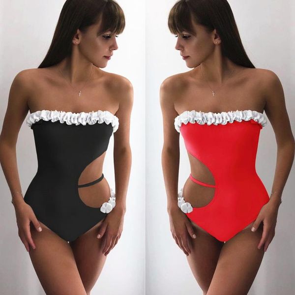 cut out one piece swimsuit women solid swimwear ruffle monokini push up swim suit bandage bathing suit pad mujer beachwear
cut out one piece swimsuit women solid swimwear ruffle monokini push up swim suit bandage bathing suit pad mujer beachwear