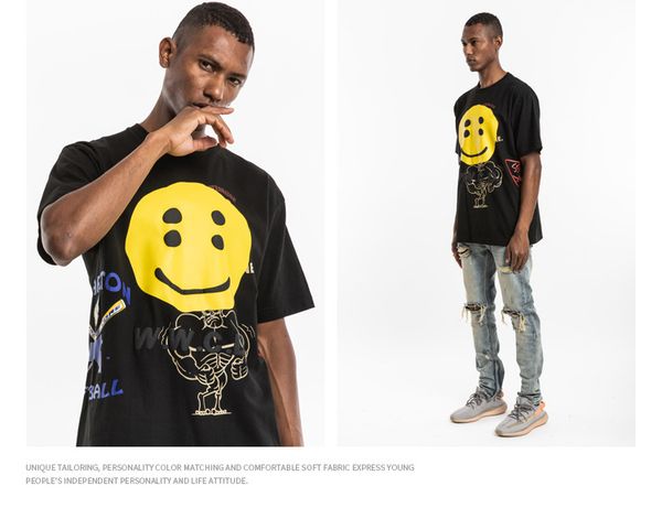 2020 mens designer t shirts men's smile printing short sleeve men's t-shirt summer short-sleeved t-shirt s-xl, White;black
2020 mens designer t shirts men's smile printing short sleeve men's t-shirt summer short-sleeved t-shirt s-xl, White;black