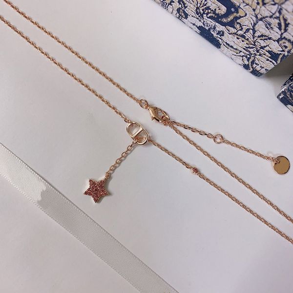 c2297 chain necklace adjustable rose gold clavicle chain feminine beauty pink imitation crystal star tassel pendant, Silver
c2297 chain necklace adjustable rose gold clavicle chain feminine beauty pink imitation crystal star tassel pendant, Silver