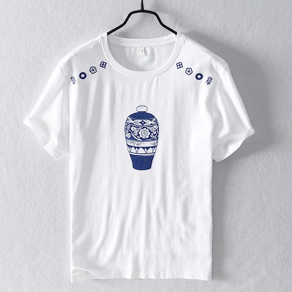 men's casual cotton linen splice short sleeve t-shirt embroidery printing o-neck fashion t shirt for men y2781, White;black
men's casual cotton linen splice short sleeve t-shirt embroidery printing o-neck fashion t shirt for men y2781, White;black