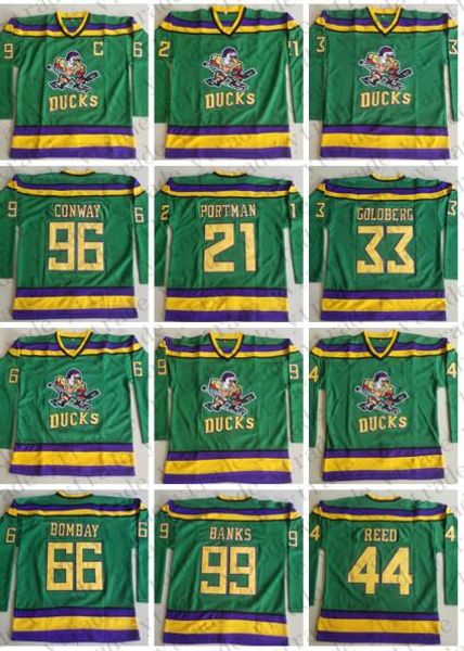 the mighty ducks moive jersey 96 charlie conway 99 adam banks 66 bombay 33 greg goldberg 44 reed 21 dean portman stitched hockey jerseys, Black
the mighty ducks moive jersey 96 charlie conway 99 adam banks 66 bombay 33 greg goldberg 44 reed 21 dean portman stitched hockey jerseys, Black