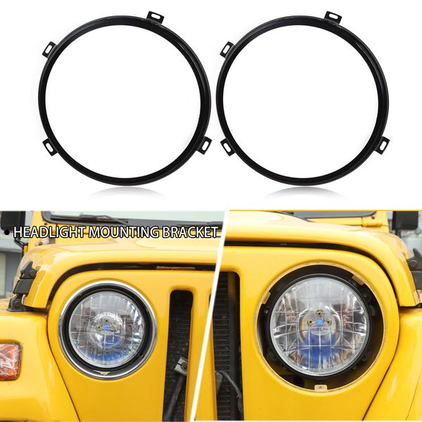 round headlight bezel headlamp mount bracket rings for jeep wrangler tj 97-06 iron 2pc exterior accessories
round headlight bezel headlamp mount bracket rings for jeep wrangler tj 97-06 iron 2pc exterior accessories