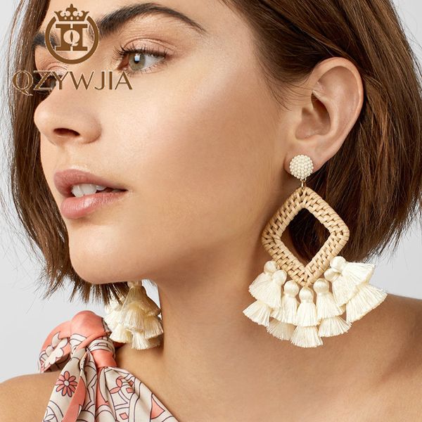 new handmade drop earring for women bohemian bamboo rattan straw weave tassel earrings trendy long dangle ethnic fringed jewelry, Silver
new handmade drop earring for women bohemian bamboo rattan straw weave tassel earrings trendy long dangle ethnic fringed jewelry, Silver