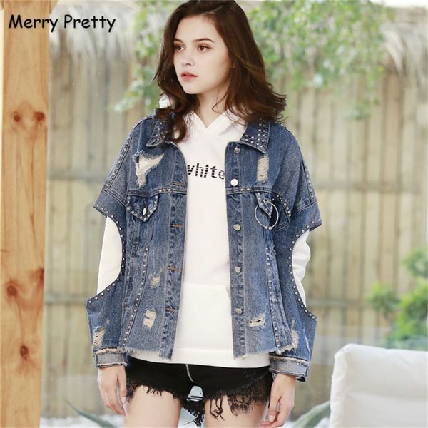 merry pretty women rivet hole denim jacket 2019 autumn long sleeve turndown collar pockets jeans jacket streewear outerwear, Black;brown
merry pretty women rivet hole denim jacket 2019 autumn long sleeve turndown collar pockets jeans jacket streewear outerwear, Black;brown