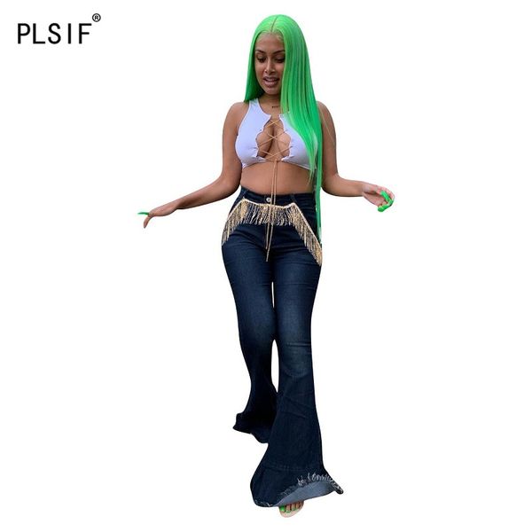 fashion style tassel spliced lady jeans high waist slim denim flare pants high street denim pants, Blue
fashion style tassel spliced lady jeans high waist slim denim flare pants high street denim pants, Blue