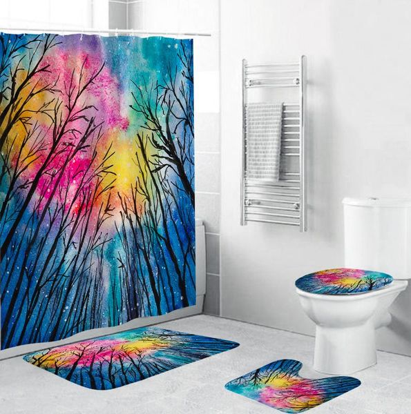 colored tree starry sky bathroom curtain set starry sky forest fabric shower curtains anti-skid rugs toilet lid cover bath mat
colored tree starry sky bathroom curtain set starry sky forest fabric shower curtains anti-skid rugs toilet lid cover bath mat