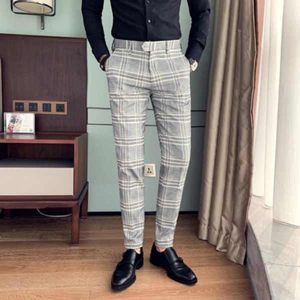 autumn and winter new korean slim men's plaid trousers tide male hairdresser suit trousers youth fashion casual pants, Black
autumn and winter new korean slim men's plaid trousers tide male hairdresser suit trousers youth fashion casual pants, Black