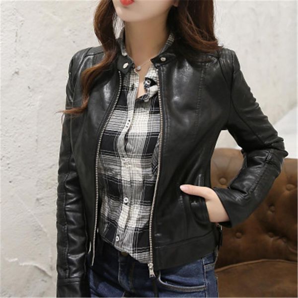 new women spring autumn pu leather jacket casual slim soft moto biker faux leather jacket female coat basic streetwear nz19.9-205, Black
new women spring autumn pu leather jacket casual slim soft moto biker faux leather jacket female coat basic streetwear nz19.9-205, Black