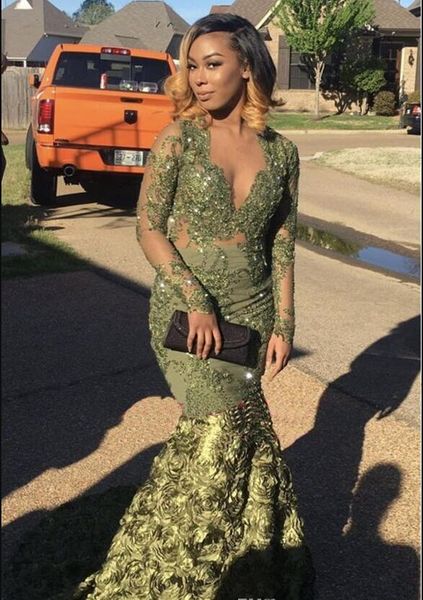 gorgeous 2019 mermaid prom dresses with long sleeves green arabic evening dresses long 3d froal flower v-neck pageant party gowns custom, Black
gorgeous 2019 mermaid prom dresses with long sleeves green arabic evening dresses long 3d froal flower v-neck pageant party gowns custom, Black