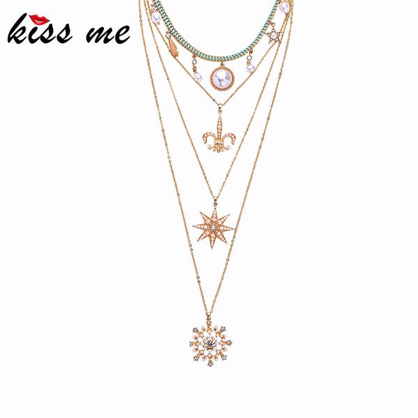 kissme hyperbole crystal shell snowflake anise star clown hat acrylic pearl gold color layered pendant necklaces for women gifts, Silver
kissme hyperbole crystal shell snowflake anise star clown hat acrylic pearl gold color layered pendant necklaces for women gifts, Silver