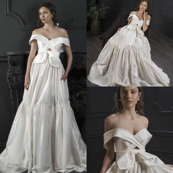 2019 royal satin wedding dresses off the shoulder a line bow lihi hod boho wedding dress custom made bohemian abiti da sposa, White
2019 royal satin wedding dresses off the shoulder a line bow lihi hod boho wedding dress custom made bohemian abiti da sposa, White
