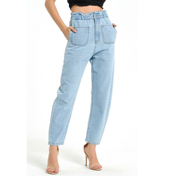 high waist mom jeans women elastic waist oversized jeans with front pockets loose casaul denim pants stretch dad, Blue
high waist mom jeans women elastic waist oversized jeans with front pockets loose casaul denim pants stretch dad, Blue