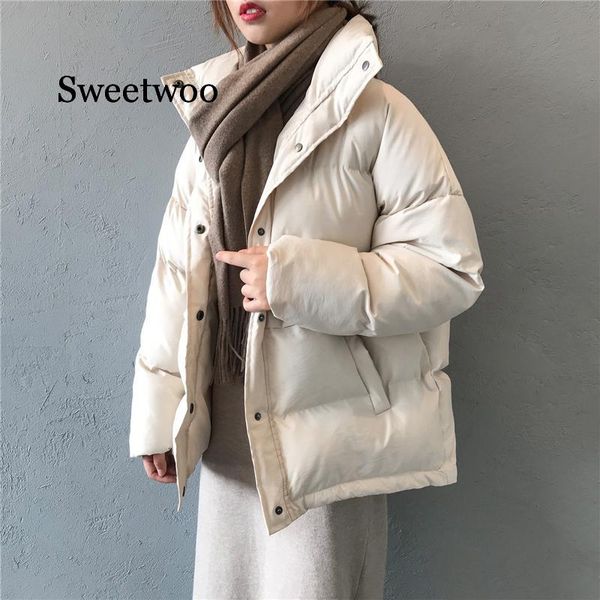 fashion wide-waisted women parkas 2020 autumn winter new stand collar loose cotton wild coat thick warm solid color coats women, Black
fashion wide-waisted women parkas 2020 autumn winter new stand collar loose cotton wild coat thick warm solid color coats women, Black