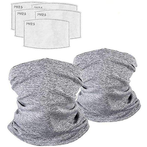 2 pcs head neck gaiter face scarf mask bandana scarf with 5 pcs carbon filters for outdoor sports, Black
2 pcs head neck gaiter face scarf mask bandana scarf with 5 pcs carbon filters for outdoor sports, Black