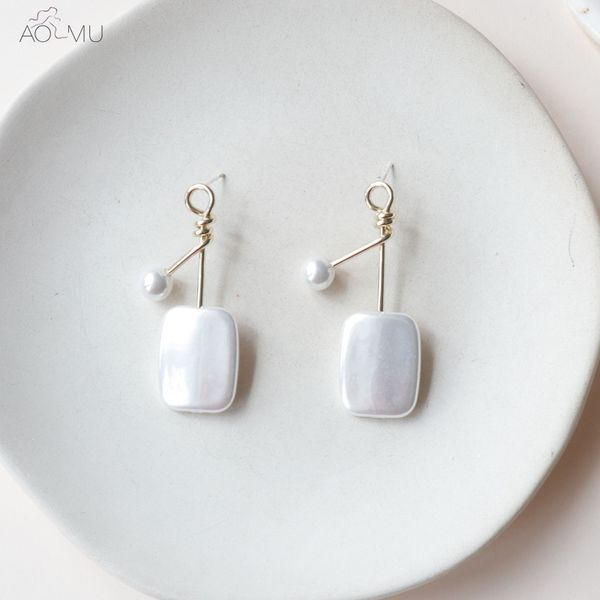 aomu 2019 simple pearl geometric irregular oval square dangle drop earrings for women girl party gift jewelry accessories, Silver
aomu 2019 simple pearl geometric irregular oval square dangle drop earrings for women girl party gift jewelry accessories, Silver