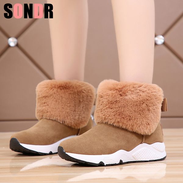 2019 женщины snow boots winter fur голеностопного загрузочный женский боути грелка плюшевые замша резиновая плоский скольжению на моды платф, Black
2019 женщины snow boots winter fur голеностопного загрузочный женский боути грелка плюшевые замша резиновая плоский скольжению на моды платф, Black
