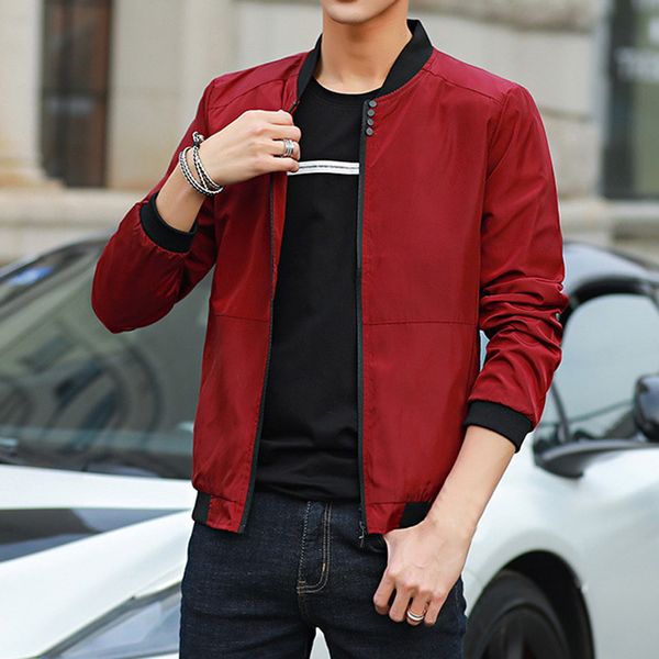 men casual coat thin simple baseball collar breathable slim coat for autumn k2, Black;brown
men casual coat thin simple baseball collar breathable slim coat for autumn k2, Black;brown
