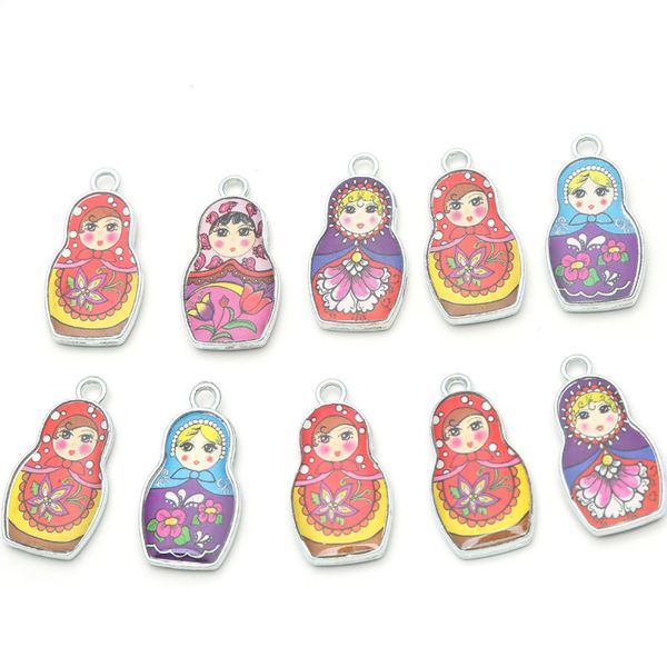 10pcs two sides matryoshk russian doll enamel charm pendants for jewelry making diy bracelet necklace needlework accessories, Bronze;silver
10pcs two sides matryoshk russian doll enamel charm pendants for jewelry making diy bracelet necklace needlework accessories, Bronze;silver