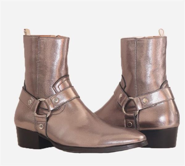 new champagne gold color genuine leather jodhpur wyatt boots handmade cusotmizde designer boots, Black
new champagne gold color genuine leather jodhpur wyatt boots handmade cusotmizde designer boots, Black