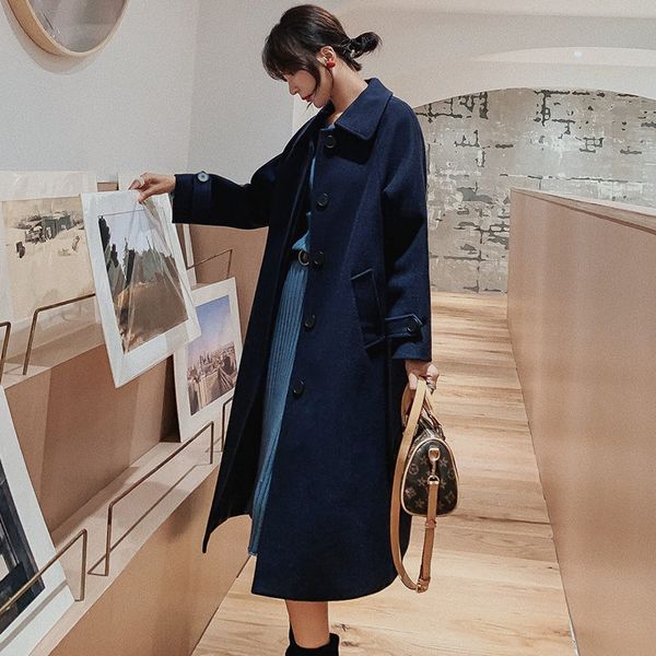 lapel single breasted woolen coat women 2019 autumn and winter new long section korean loose jacket solid ladies outerwear f1878, Black
lapel single breasted woolen coat women 2019 autumn and winter new long section korean loose jacket solid ladies outerwear f1878, Black