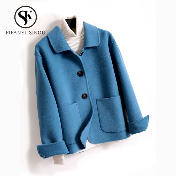double-sided cashmere short coats 2019 winter coat women warm 100% wool coat fashion elegant woolen jacket female, Black
double-sided cashmere short coats 2019 winter coat women warm 100% wool coat fashion elegant woolen jacket female, Black