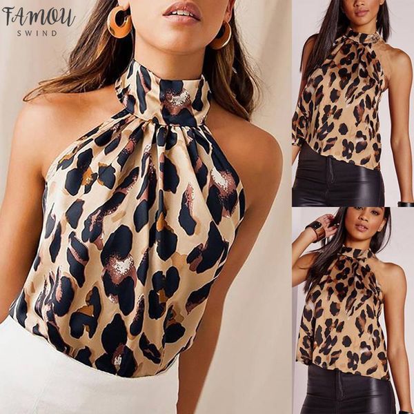 women blouses leopard print ladies shirts and halter blouse sleeveless womens clothing summer female blouses, White
women blouses leopard print ladies shirts and halter blouse sleeveless womens clothing summer female blouses, White
