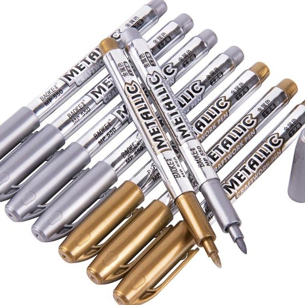 baoke 12pcs silver/gold metallic craftwork pen for diy glass wood fabric plastic permanent metal pen ceramic marker card making
baoke 12pcs silver/gold metallic craftwork pen for diy glass wood fabric plastic permanent metal pen ceramic marker card making