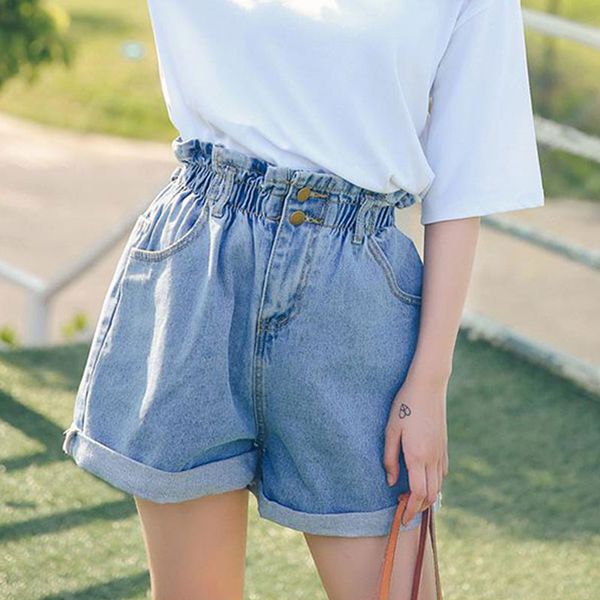 summer high waist denim shorts women casual loose ladies fashion roll up hem elastic waist pocket blue white jeans female, White;black
summer high waist denim shorts women casual loose ladies fashion roll up hem elastic waist pocket blue white jeans female, White;black