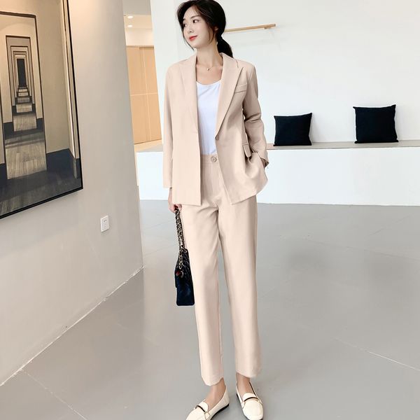 bgteeveer elegant women pant suits one-button blazer jacket & ankle-length pants workwear female suits 2 pieces set 2019 autumn, White;black
bgteeveer elegant women pant suits one-button blazer jacket & ankle-length pants workwear female suits 2 pieces set 2019 autumn, White;black