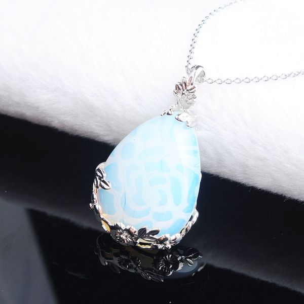 wojiaer tear water drop love natural white opal gem stone pendant necklace reiki bead women jewelry dn3466, Silver
wojiaer tear water drop love natural white opal gem stone pendant necklace reiki bead women jewelry dn3466, Silver