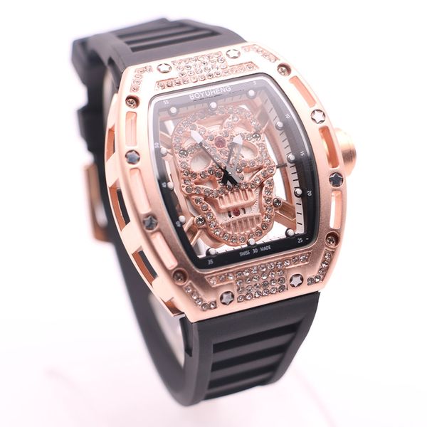 full gold analog watch diamond luxury boyuheng quartz mens watches engrave skull head transparent case back wristwatches clock, Slivery;brown
full gold analog watch diamond luxury boyuheng quartz mens watches engrave skull head transparent case back wristwatches clock, Slivery;brown