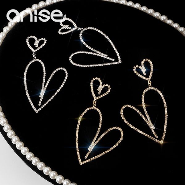 anise ladies elegant exaggerated heart drop earrings for women shiny rhinestone pendant large earring pendientes mujer moda 2020, Silver
anise ladies elegant exaggerated heart drop earrings for women shiny rhinestone pendant large earring pendientes mujer moda 2020, Silver
