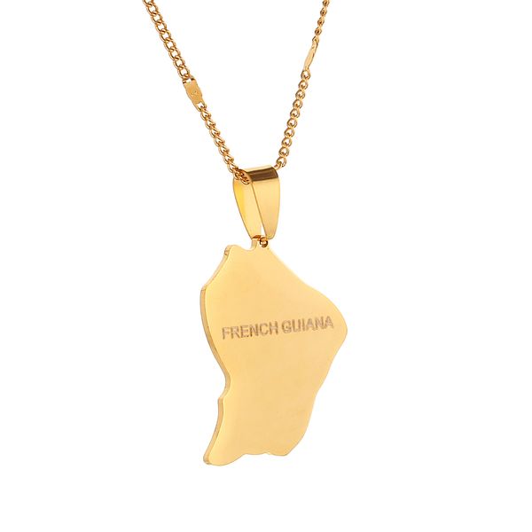 stainless steel french guiana map necklaces guyane francaise map women chain jewelry, Silver
stainless steel french guiana map necklaces guyane francaise map women chain jewelry, Silver