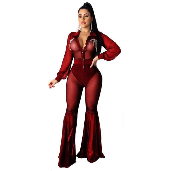 sheer mesh women jumpsuit see through flare pants overalls female rompers tassel party club outfits vintage, Black;white
sheer mesh women jumpsuit see through flare pants overalls female rompers tassel party club outfits vintage, Black;white