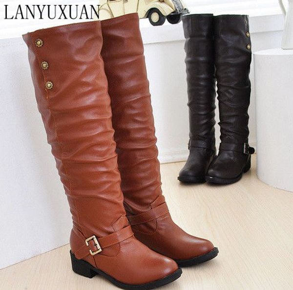 winter boots real 2017 big size 34-43 women knee high boots chunky round toe spring autumn shoes less platform 02, Black
winter boots real 2017 big size 34-43 women knee high boots chunky round toe spring autumn shoes less platform 02, Black
