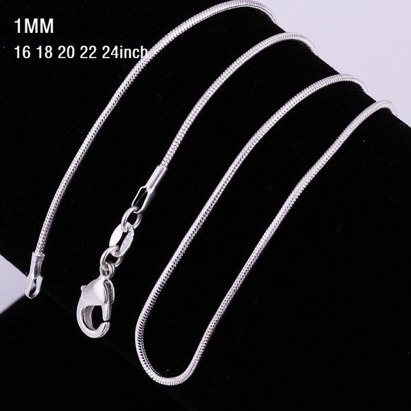 1mm 16~24inch 925 sterling silver snake chain necklace 925 stamped snake necklaces for women fashion jewelry discount 1pcs
1mm 16~24inch 925 sterling silver snake chain necklace 925 stamped snake necklaces for women fashion jewelry discount 1pcs