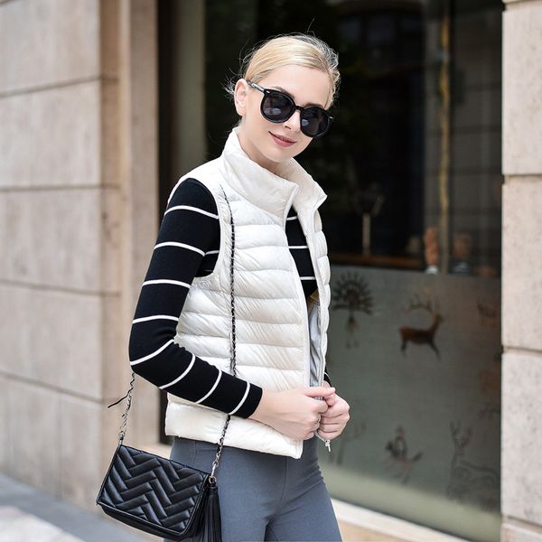 women folded winter light down coat vest 90% white duck down jacket female warm outerwear jacket vest, Black
women folded winter light down coat vest 90% white duck down jacket female warm outerwear jacket vest, Black