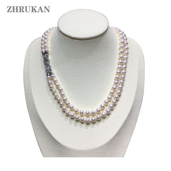 fashion real round pearl necklace 8-9mm natural freshwater pearls double choker necklaces for women wedding gift zhrukan, Silver
fashion real round pearl necklace 8-9mm natural freshwater pearls double choker necklaces for women wedding gift zhrukan, Silver